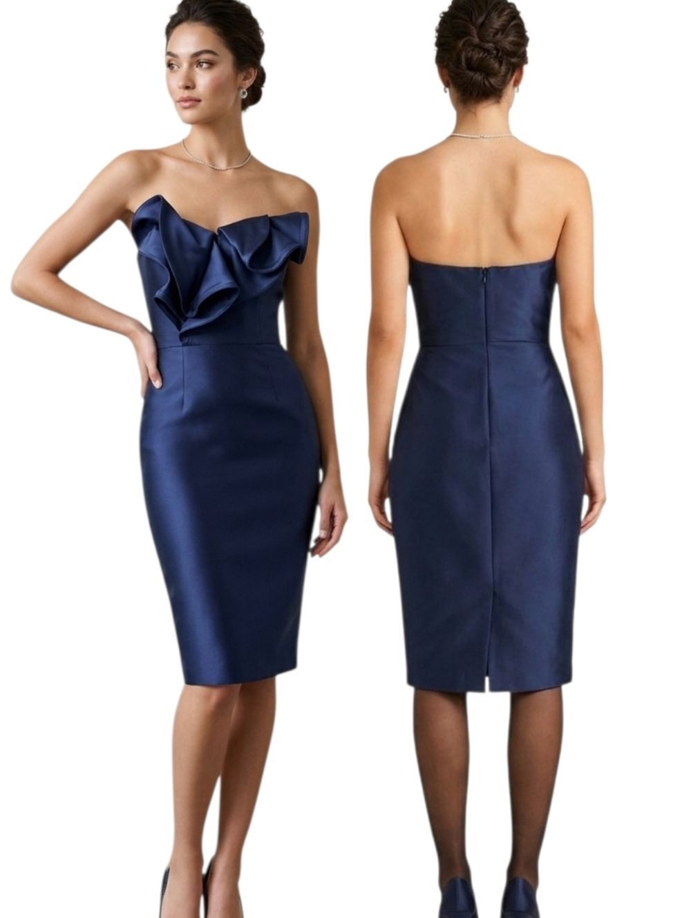 BADGLEY MISCHKA Pinwheel Strapless Sheath Cocktail Dress - Size 12